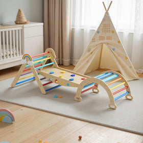Duwenem rainbow accents brighten spaces while supporting independent exploration.