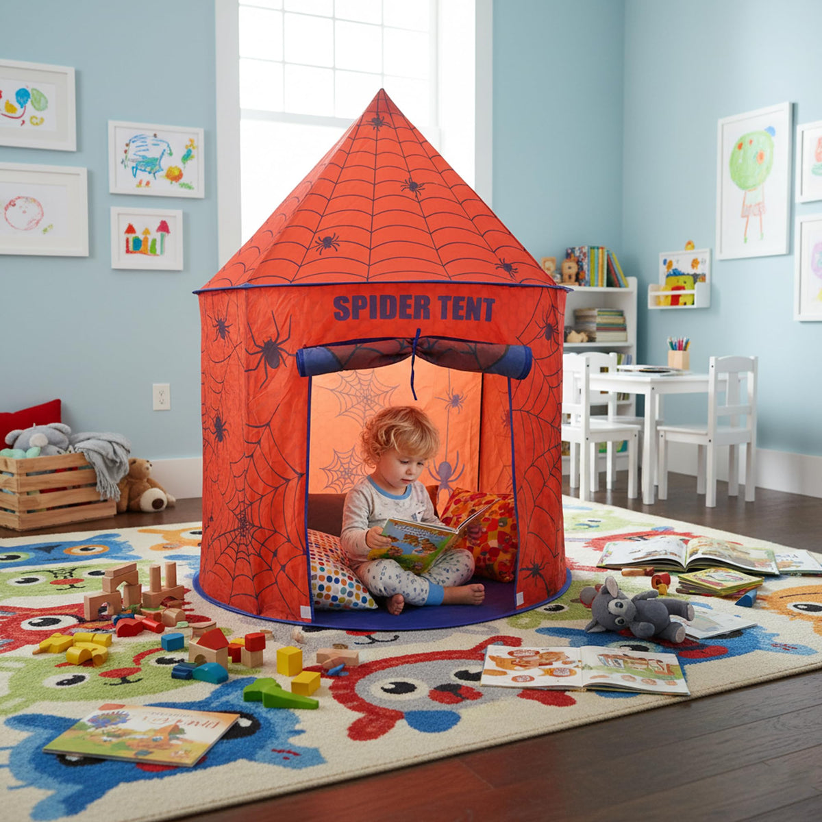 DUYOYU spider web themed play tent sparks imaginative play