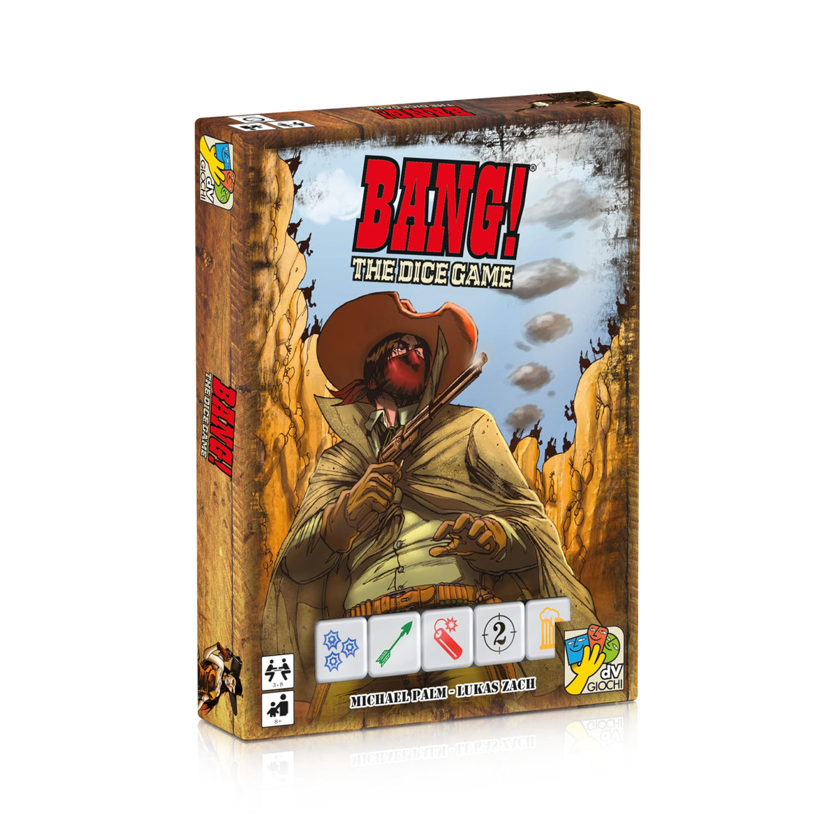 dV Giochi Da Vinci Bang! dice game brown box ideal for 3–8 players.