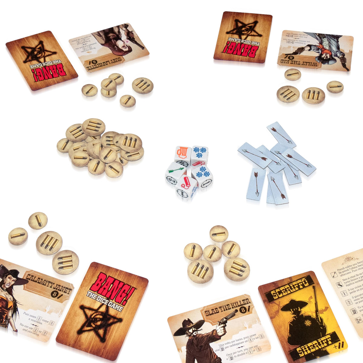 dV Giochi Da Vinci Bang! dice game five dice setup enhances quick rounds.