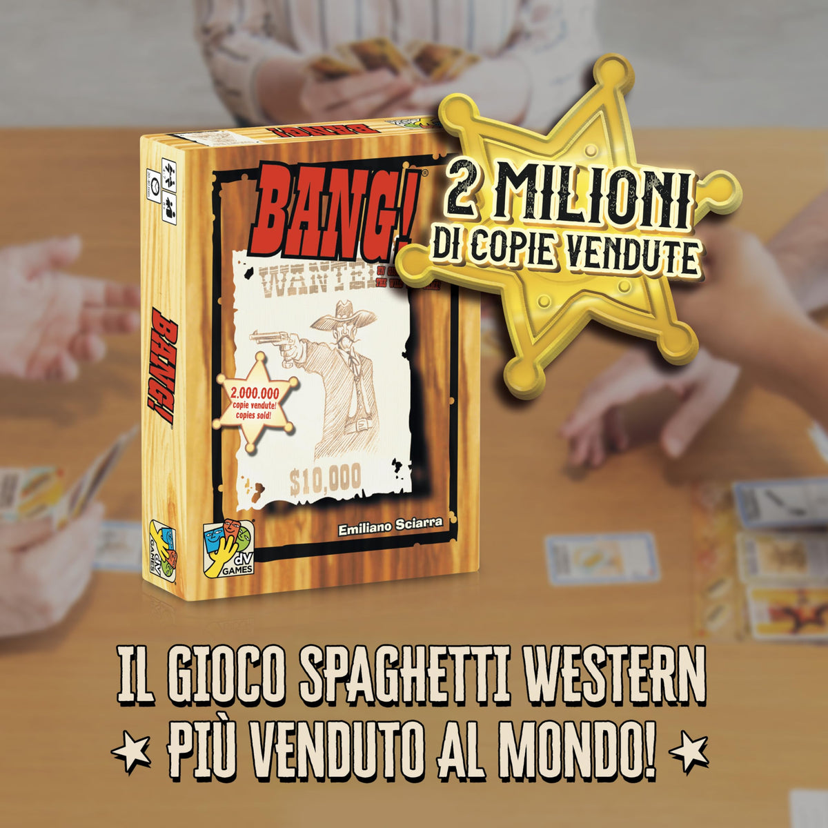 dV Giochi DA VINCI Bang 4th Edition player boards facilitate quick action tracking.