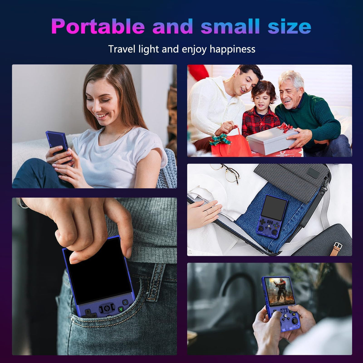 DVJQSN R36MAX compact handheld designed for travel and on-the-go gaming