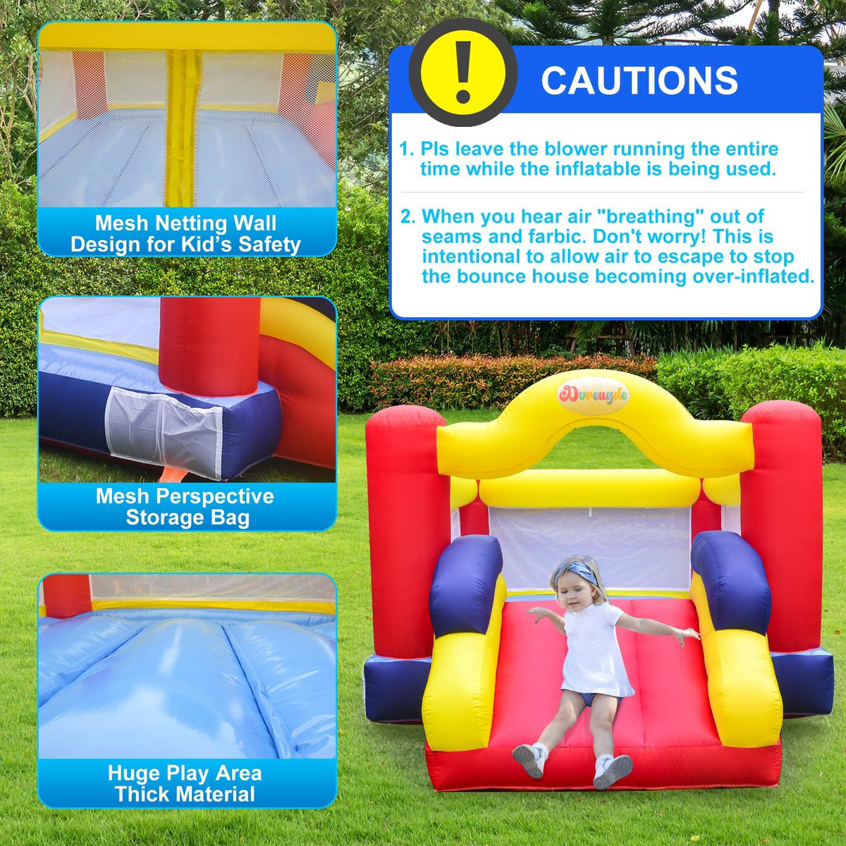 Dvreugde bounce house slide feature offers exciting outdoor thrills