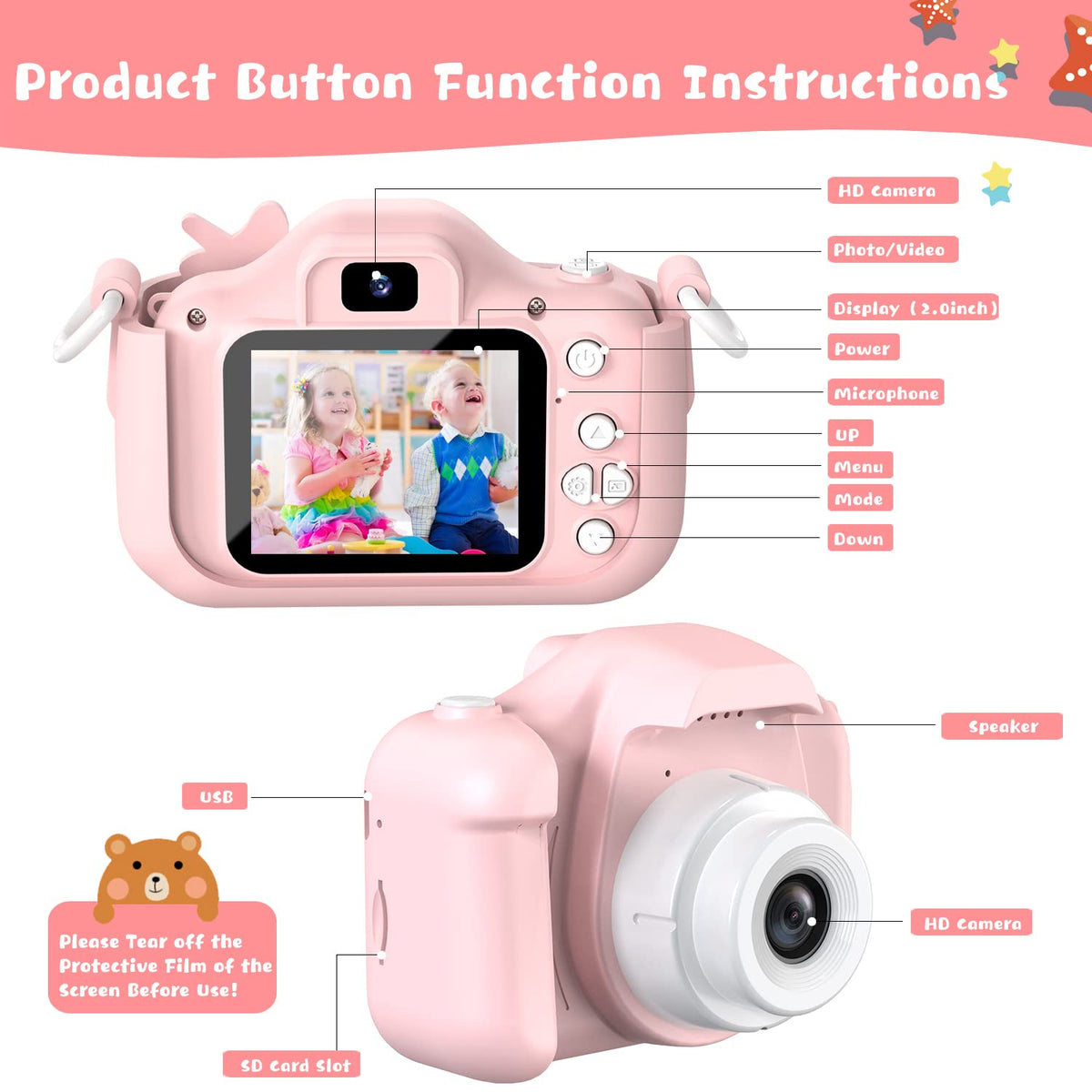 Dwfit Durable lanyard helps kids carry the camera everywhere.