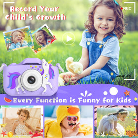 Dwfit kids camera with cartoon silicone cover protects from drops.