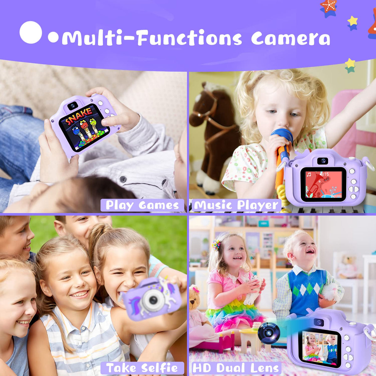 Dwfit kids camera durable lanyard enables portable photography.