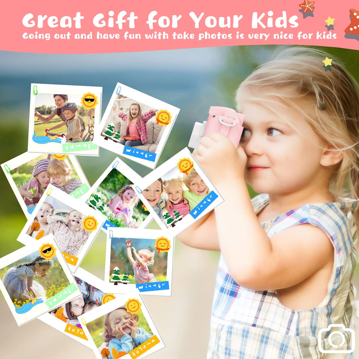 Dwfit Kids Camera with frames and filters sparks photo creativity.