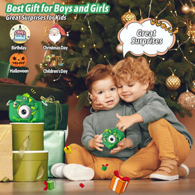 Dwfit Upgrade Selfie Kids Camera with cartoon silicone cover, durable for kids' adventures.
