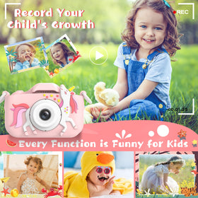 Dwfit Upgrade Selfie Kids Camera with silicone cover protects small hands.