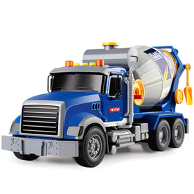 Dwi Dowellin cement mixer truck offers durable play for motor skills.