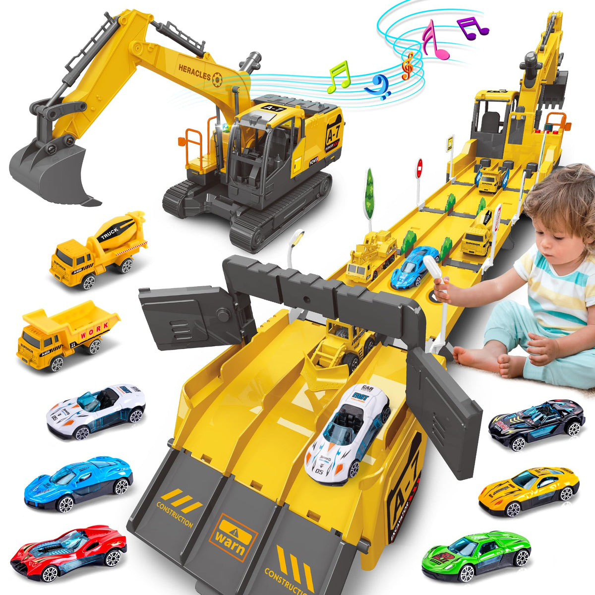 Dwi Dowellin excavator track extend toy set promotes active play and coordination.