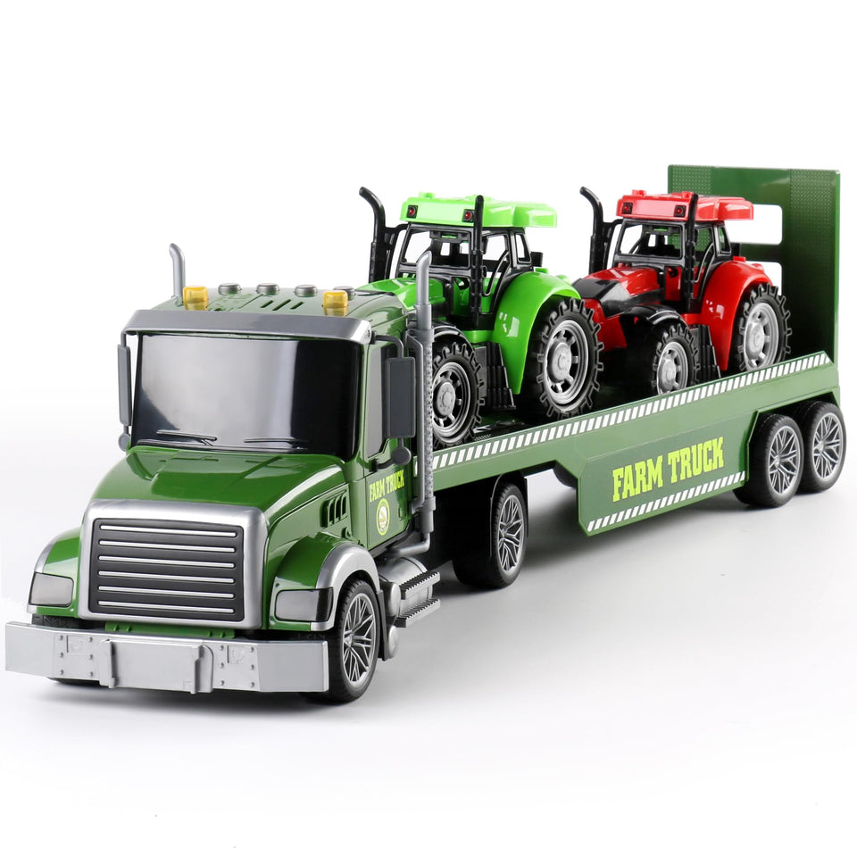 Dwi Dowellin 27-inch farm truck with detachable trailer for imaginative play