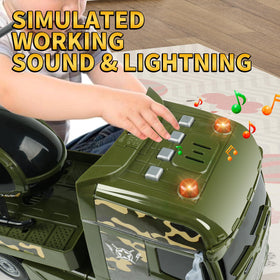 Dwi Dowellin Green Military Big Truck Toys offers inertial power for active pretend play.