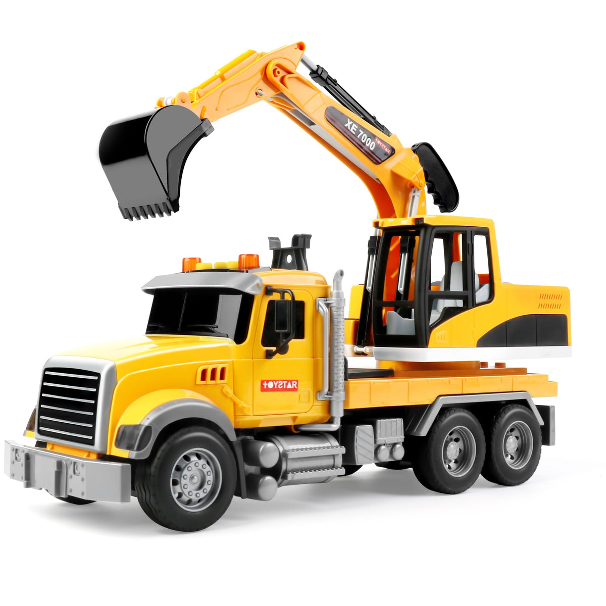 Dwi Dowellin excavator truck front view highlighting design and play potential