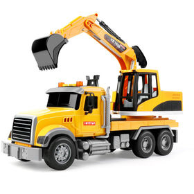 Dwi Dowellin excavator truck front view highlighting design and play potential