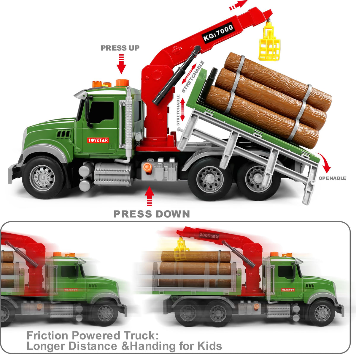 Dwi Dowellin loading crane arm extended for versatile loading scenarios