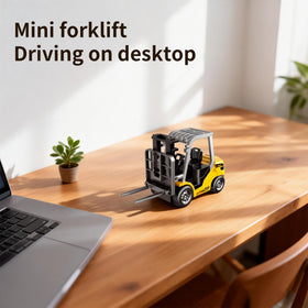 Dwi Dowellin Mini 1/64 RC forklift yellow attachment swap for 2-in-1 play.