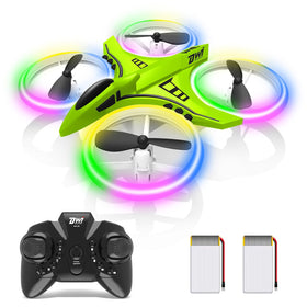 Dwi Dowellin mini drone with crash guards in front view for safer beginner flights