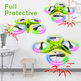 Dwi Dowellin mini drone showing the one-key takeoff button feature