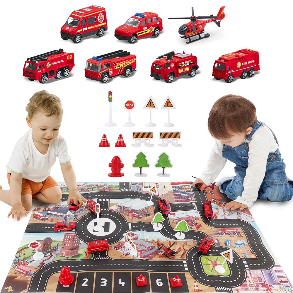 Dwi Dowellin road signs and play mat support safe-fire safety learning during play