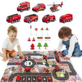Dwi Dowellin road signs and play mat support safe-fire safety learning during play