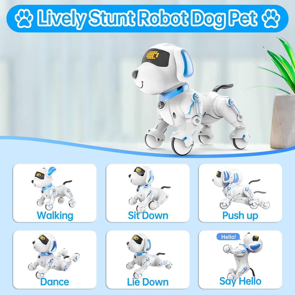 Dwi Dowellin robot dog safety-first ABS design suitable for young kids