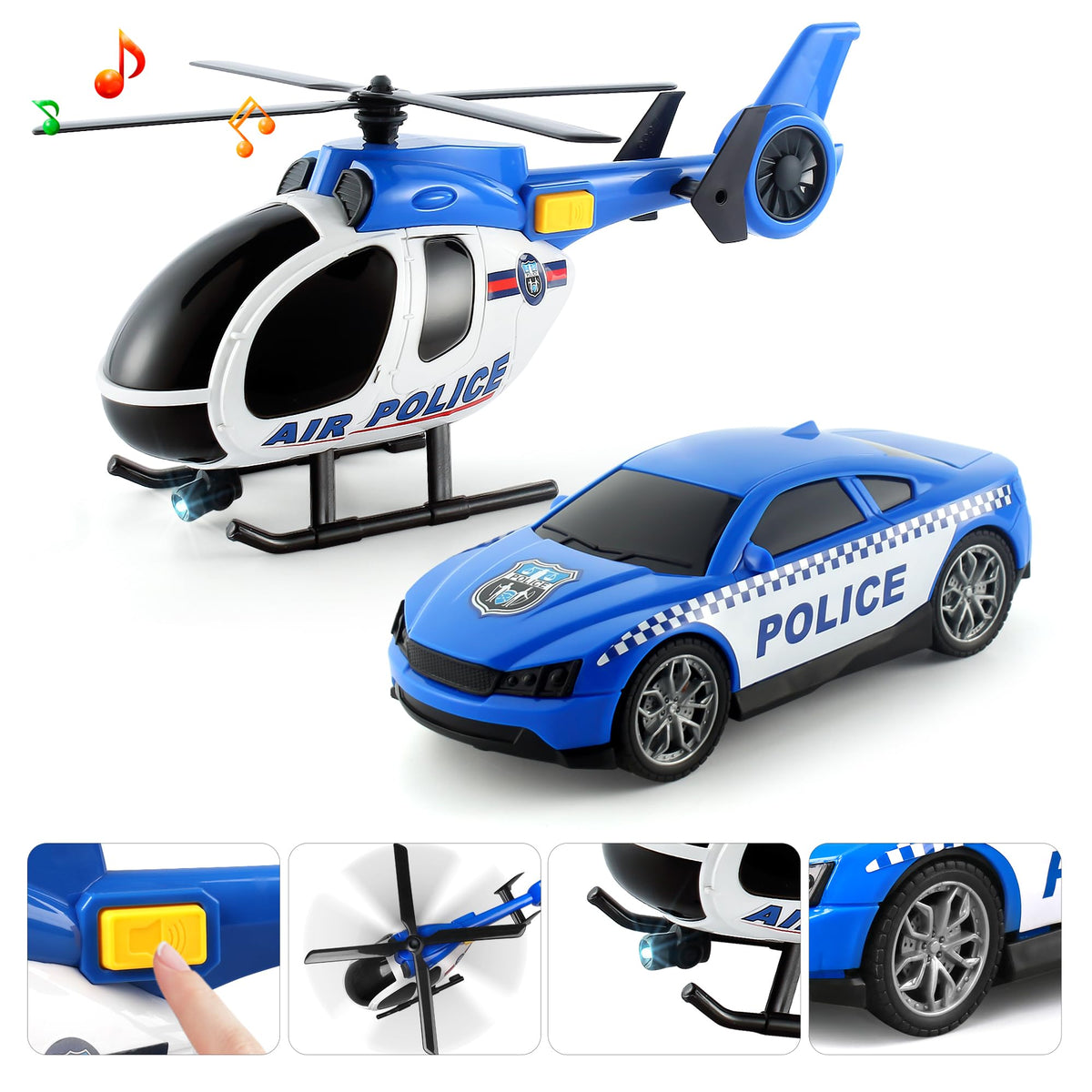 Dwi Dowellin toddler helicopter with lights and music for engaging flight play.