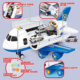 Dwi Dowellin carrier plane hub with police cars for aviation play