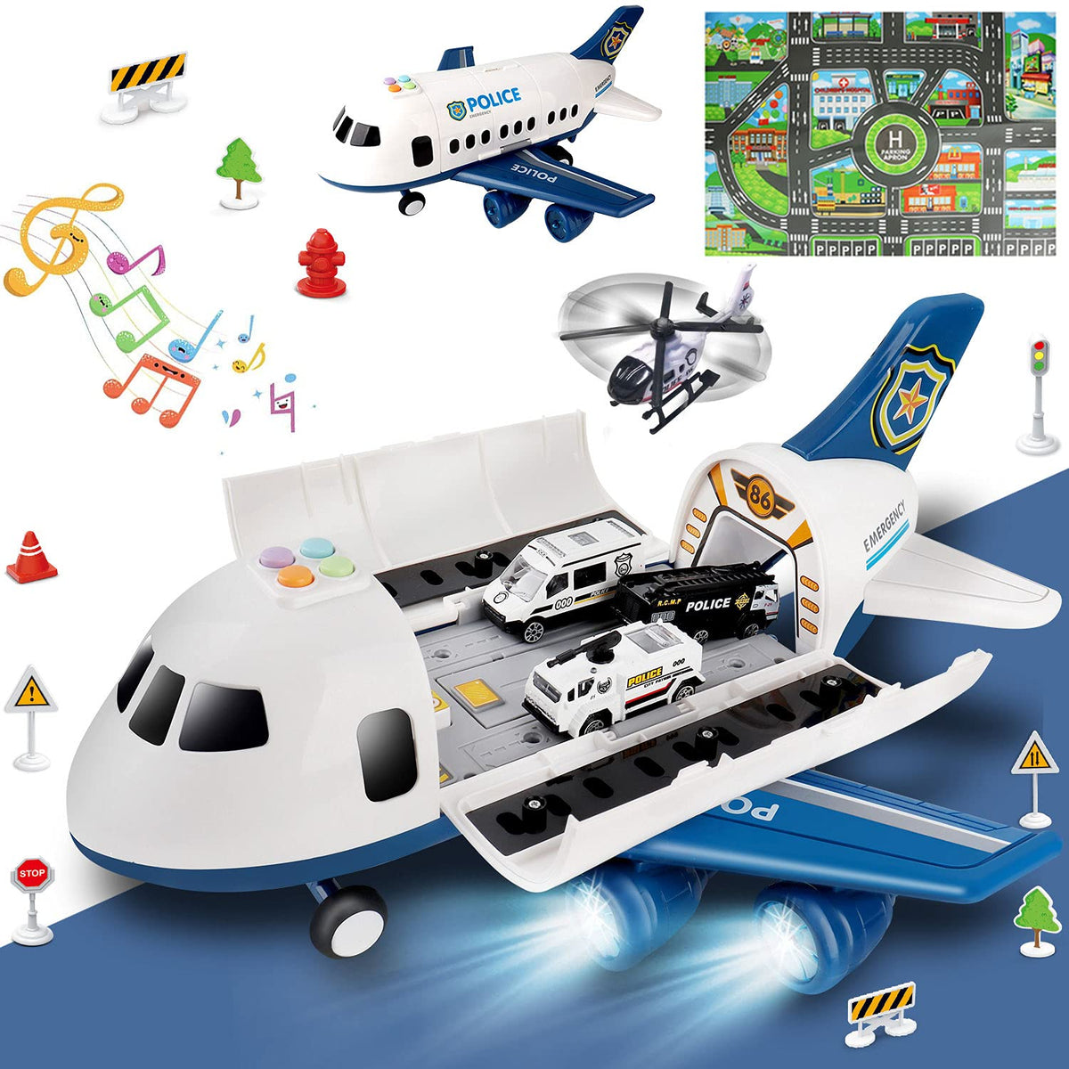 Dwi Dowellin police cars in a multi vehicle playset for imaginative city missions