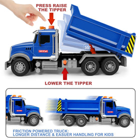 Dwi Dowellin Toddler Dump Truck side view shows durable design for daily adventures