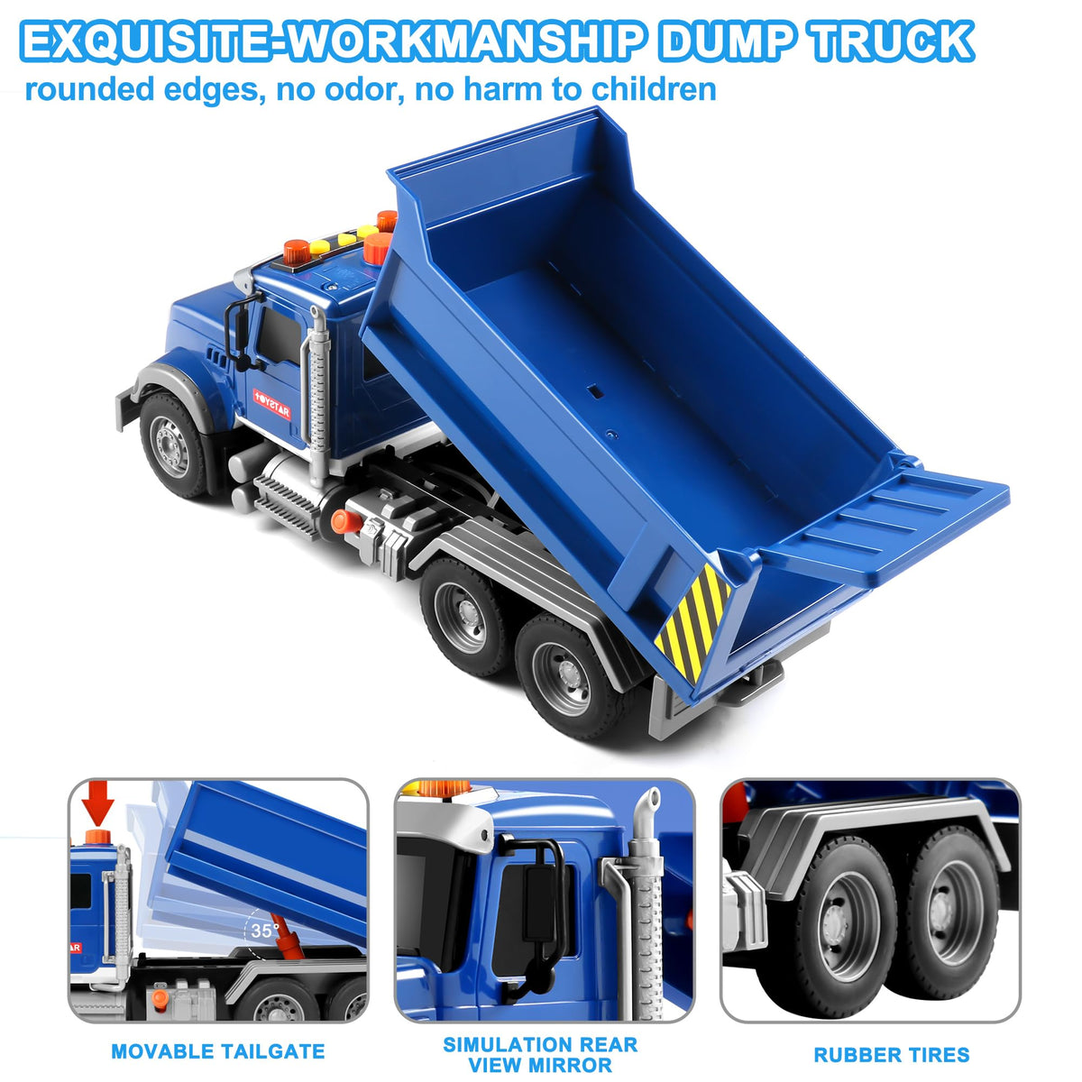 Dwi Dowellin Toddler Dump Truck top buttons for interactive play