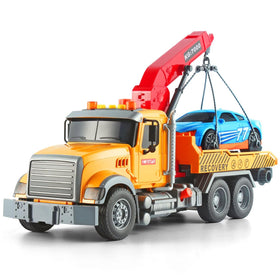 Dwi Dowellin tow truck front view, built for imaginative rescue play.