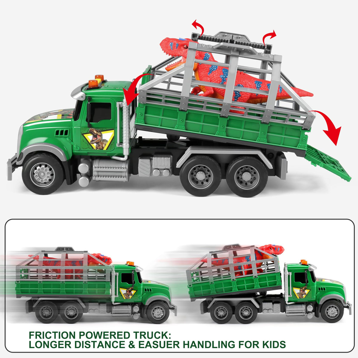 Dwi Dowellin toy truck with dinosaur for storytelling and fine motor fun