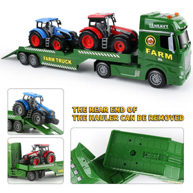 Dwi Dowellin tractor-trailer set with two tractors for cooperative play.