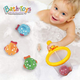 Dwi Dowellin orange fish bath toy enables counting during bath