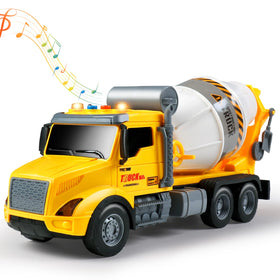 DWIRCTOYS cement mixer truck with lights for immersive pretend play