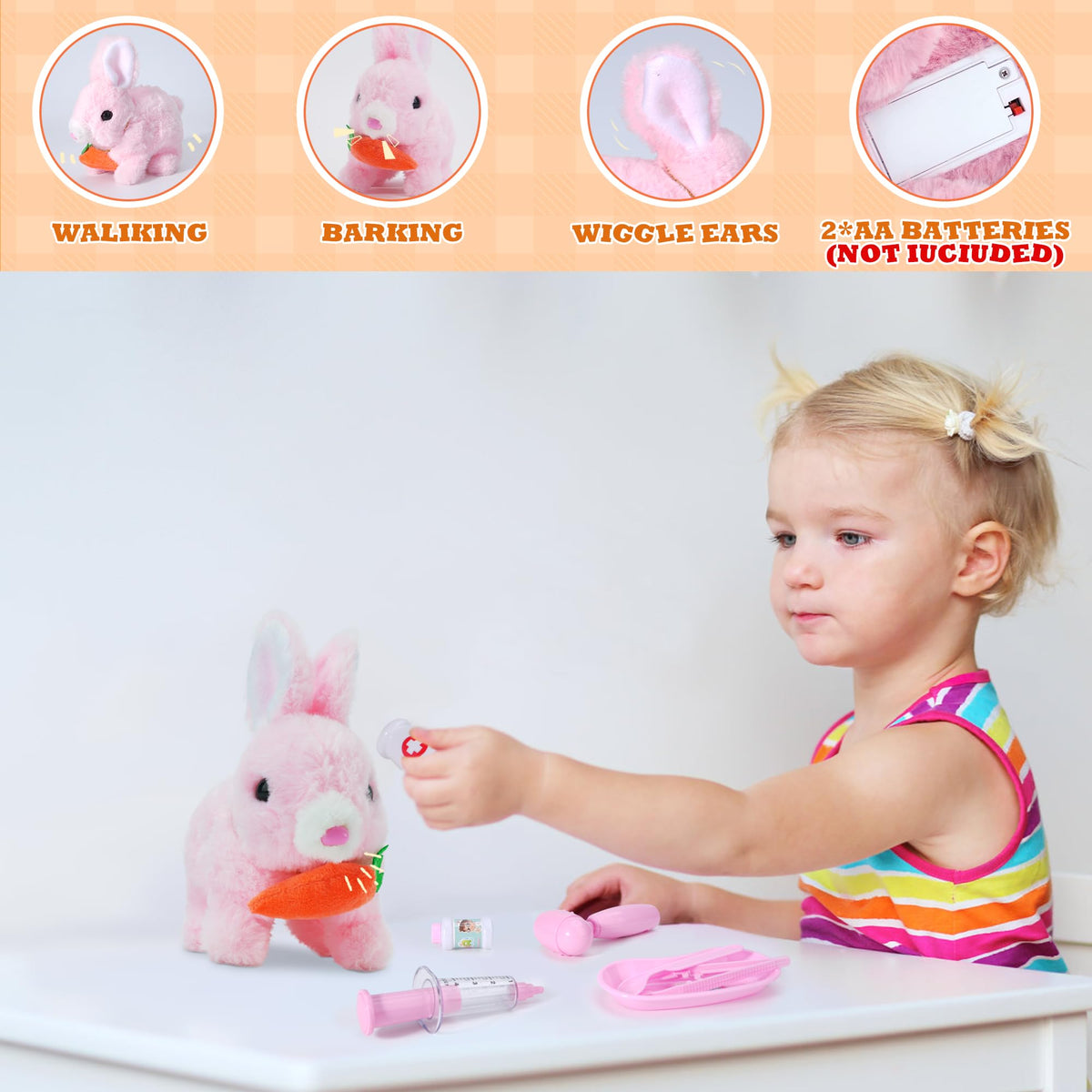 DWMTGS Bunny Toy for role play supports storytelling and care