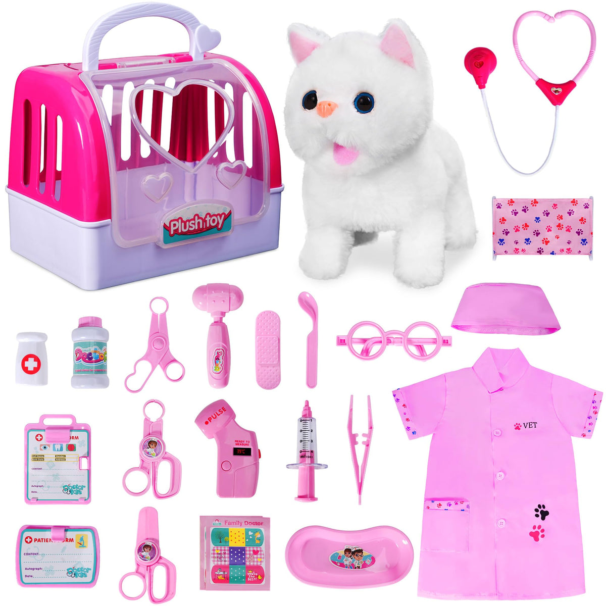 DWMTGS Doctor Kit with stethoscope heartbeat for realistic pretend play