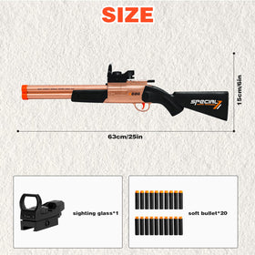 DWMTGS toy gun gold finish with scope offers kid-friendly aiming practice.