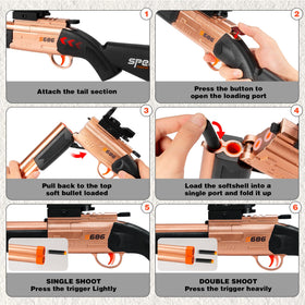 DWMTGS foam darts and 10 tips set enables easy reload and action.