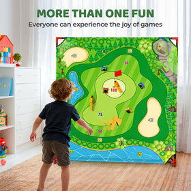 DyBaxa 4 fixed stakes stabilize the mat during play