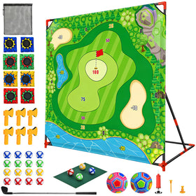 DyBaxa golf chipping mat 54x54 for backyard practice and family fun
