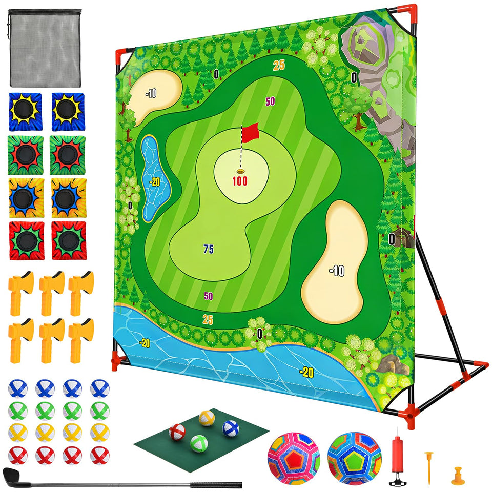 DyBaxa golf chipping mat 54x54 for backyard practice and family fun