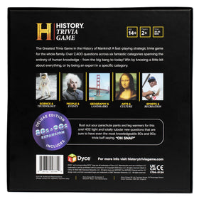 DYCE HISTORY Channel Trivia Deluxe card storage keeps components organized
