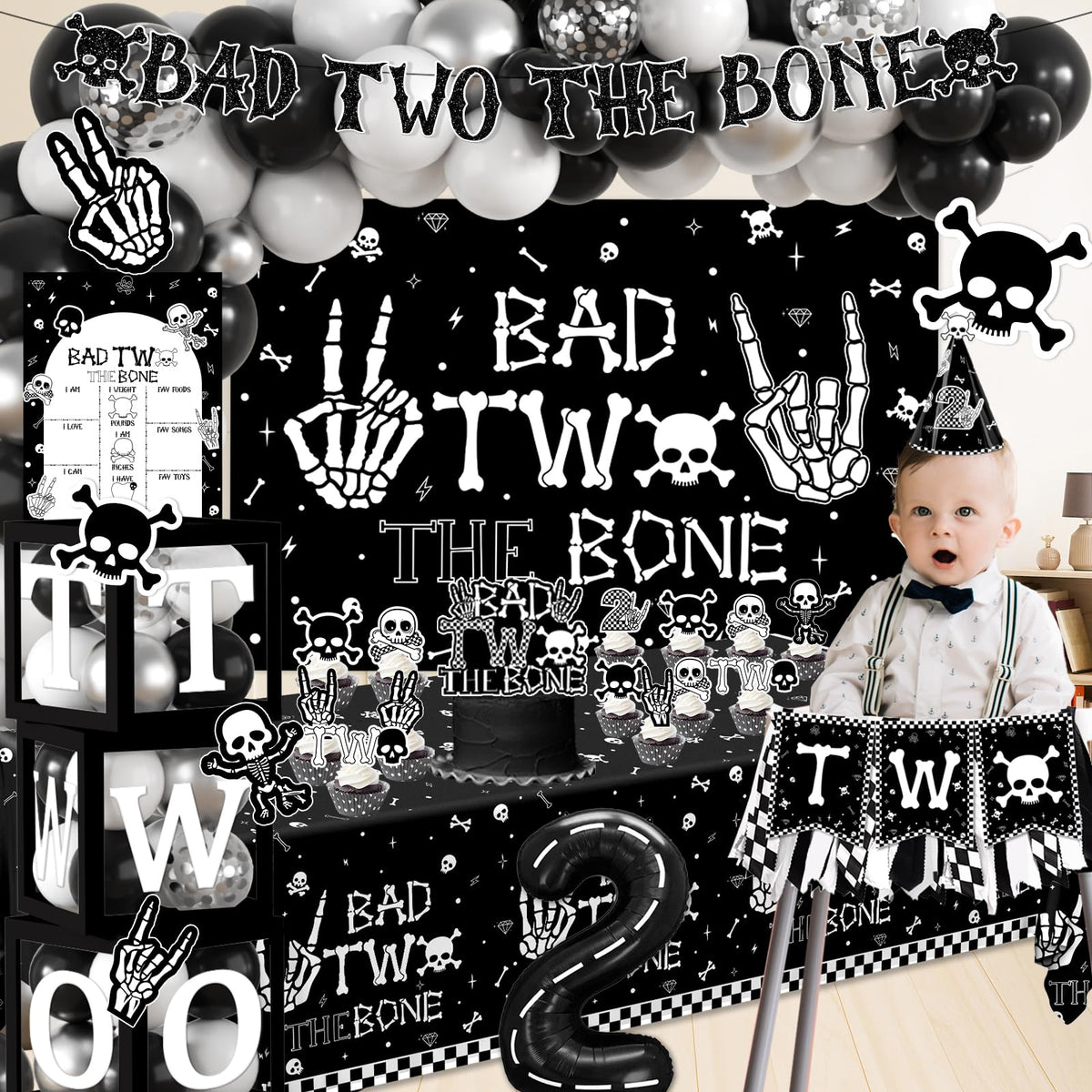 Dydamud Bad Two The Bone cupcake toppers decorate treats with style.
