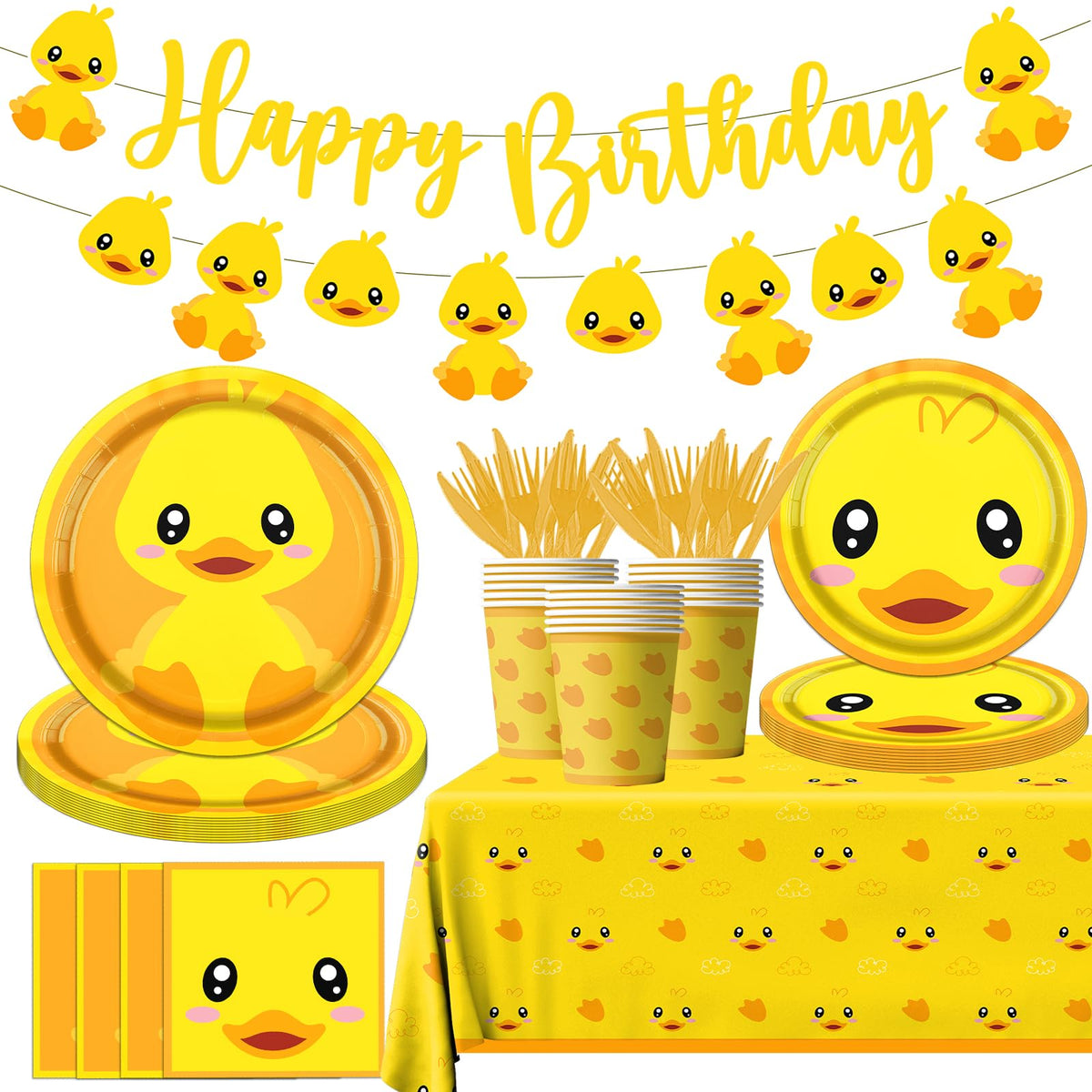 Dydamud rubber duck pinata plates brighten parties while simplifying cleanup.