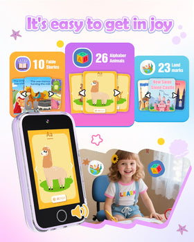 Dylanto Kids Phone lifestyle use showing portable learning on the move