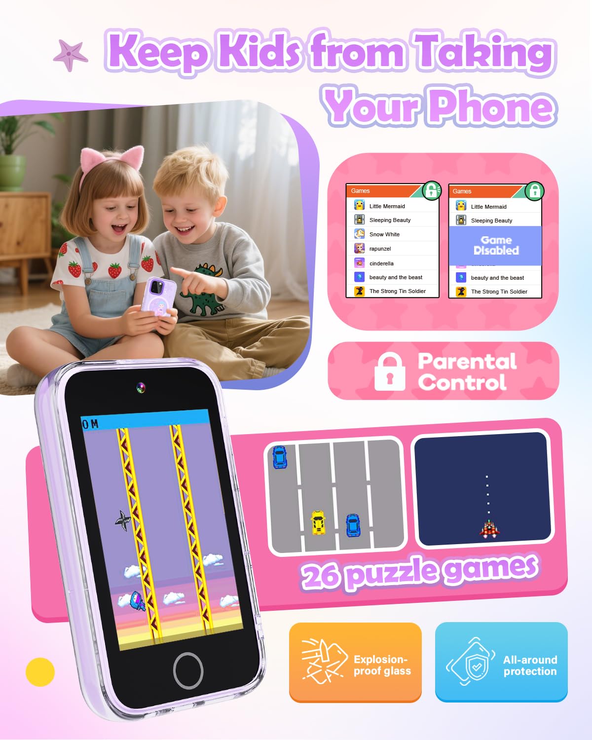 Dylanto Kids Phone protective case keeps the device safe during playful learning