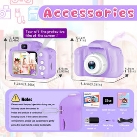 Dylanto Upgrade Kids Selfie Camera includes 32GB SD card for ample photo storage