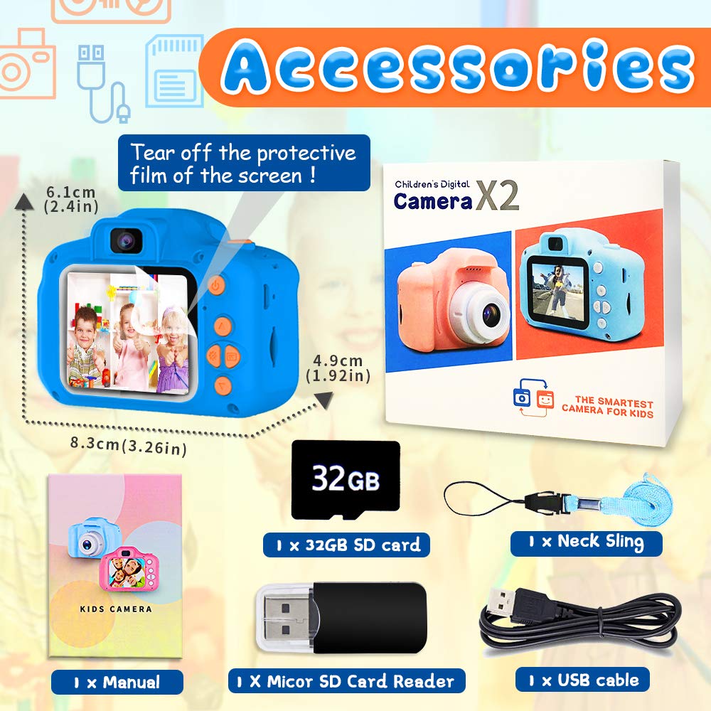 Dylanto Upgrade Kids Selfie Camera box packaging highlights gift-ready presentation